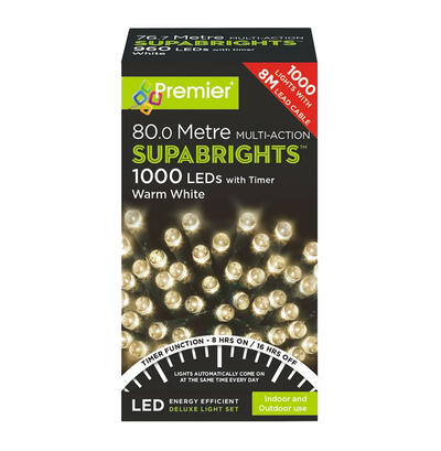  Premier  Supabrights 1000 LED 80 Metres Warm White  1 Box  LV192153WW