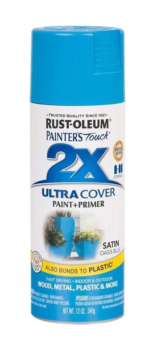 Rust-Oleum Satin Primer Spray Paint 12oz Oasis Blue 1 Each 277991