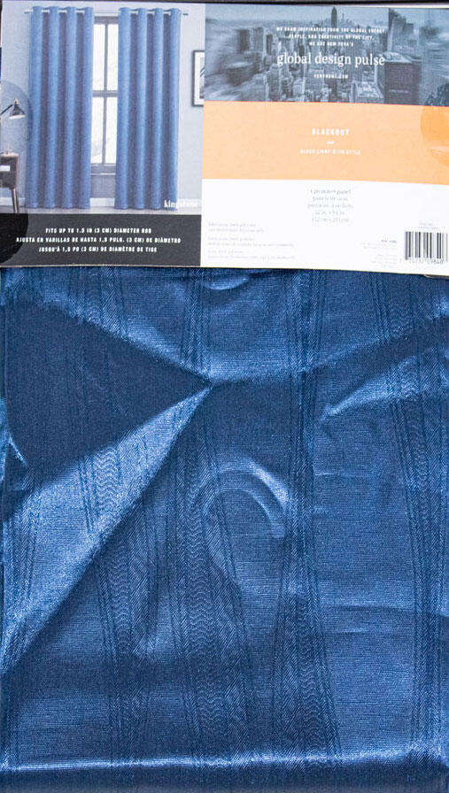 VC  Black Out Curtain Embroidery Panel Navy 1 Each KIN-PNL-5284-EL-NAVY