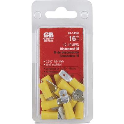 G Disconnect Male Vinyl Insulated Barrel Yllow 16 Pack 20-145M