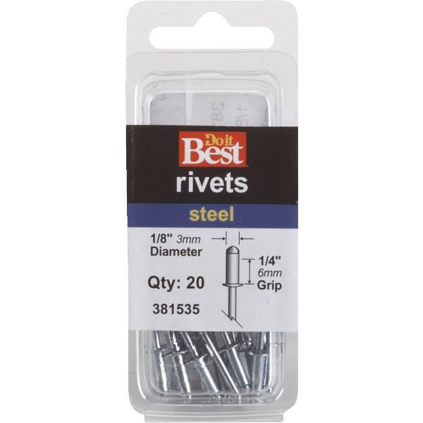 Channellock Rivet 50 Pack 1/8x1/4 Inch Steel 1 Each 381535 M&C Home Depot