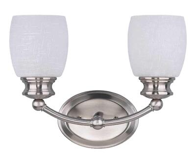  Home Impressions Bath Light Fixture 2 Light Brushed Nickel 1 Each IVL257A02BN