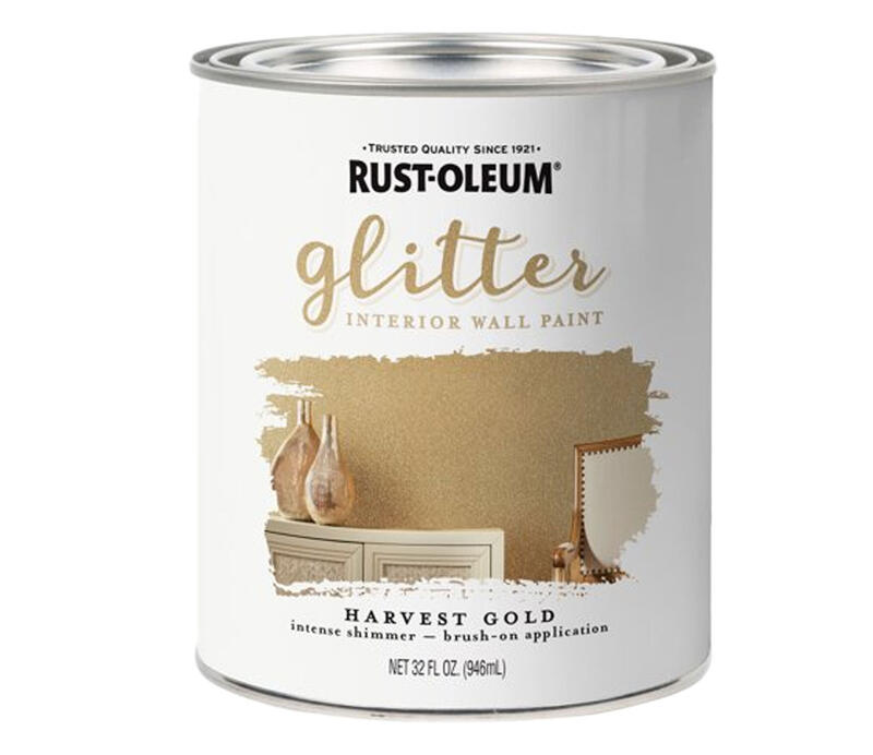 RustOleum Glitter Interior Wall Paint Harvest Gold 1