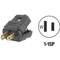  Leviton Hinged Cord Plug 2-Wire 2-Pole 15A 125V Black 1 Each 037-00101-2EP