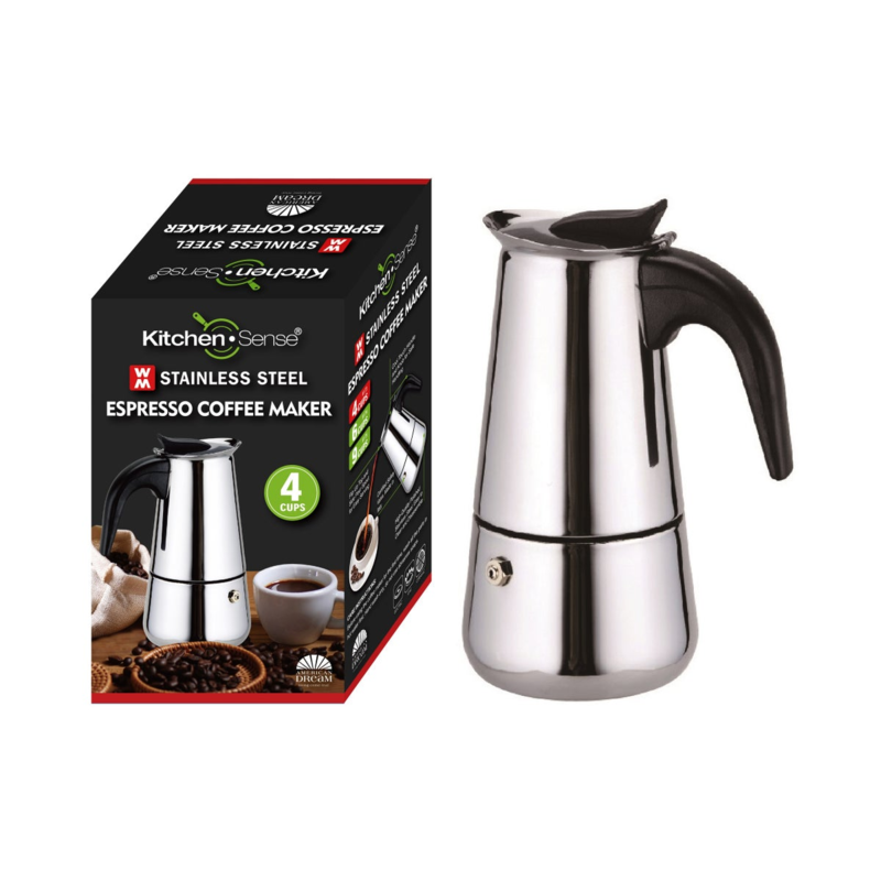 ESPRESSO COFFEE MAKER 4CUP SS