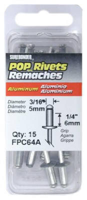  Sure Bonder Medium Rivet  3/16 Inch  Aluminum  15 Pack  FPC64A