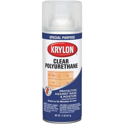 Krylon Satin Polyurethane Spray Paint 11oz Clear 1 Each K07006007