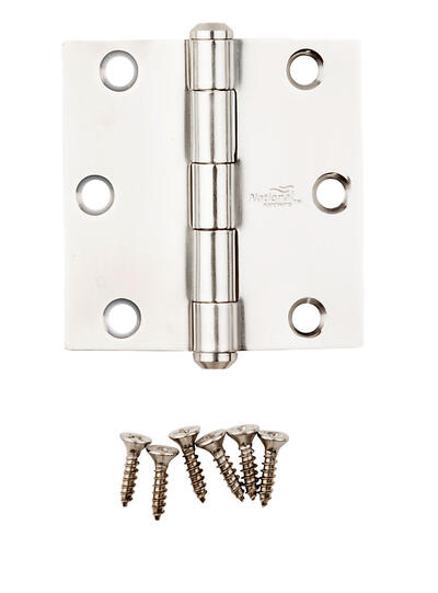 National Hardware Square Corner Door Hinge 3 In SS 1 Each N276-980