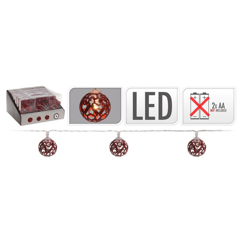  Decorative Ball Chain LED Light 28mm Red 1 Each AX5302220