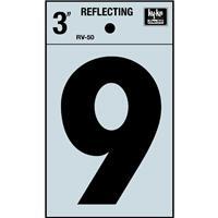  Hy-Ko Reflective Adhesive Number 9 3 Inch  1 Each RV-50-9