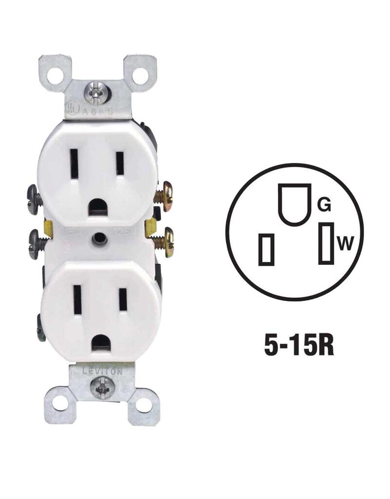  Leviton Duplex Outlet White 1 Each 212-05320-WCP