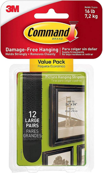 PICT HANG STRIPS 12PK BLK