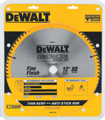  DeWalt  Circular Saw Blade 80 Tooth 12 Inch  1 Each DW3128