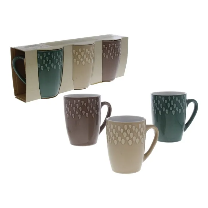 STONEWARE MUG 12OZ 3PC
