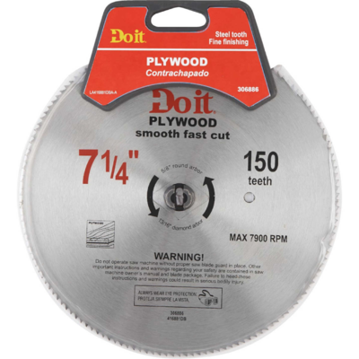  Do It Best  Plywood Circular Saw Blade 150T  7-1/4 Inch 1 Each 416881DB