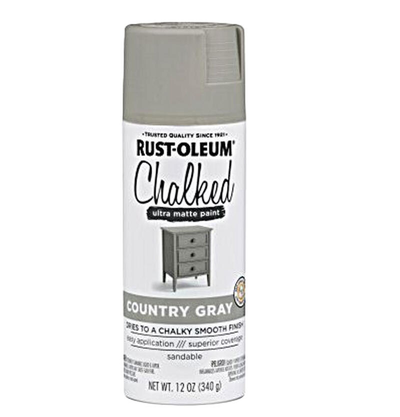 Rust-Oleum Chalked Ultra Matte Spray Paint 12oz Country Gray 1 Each 302593