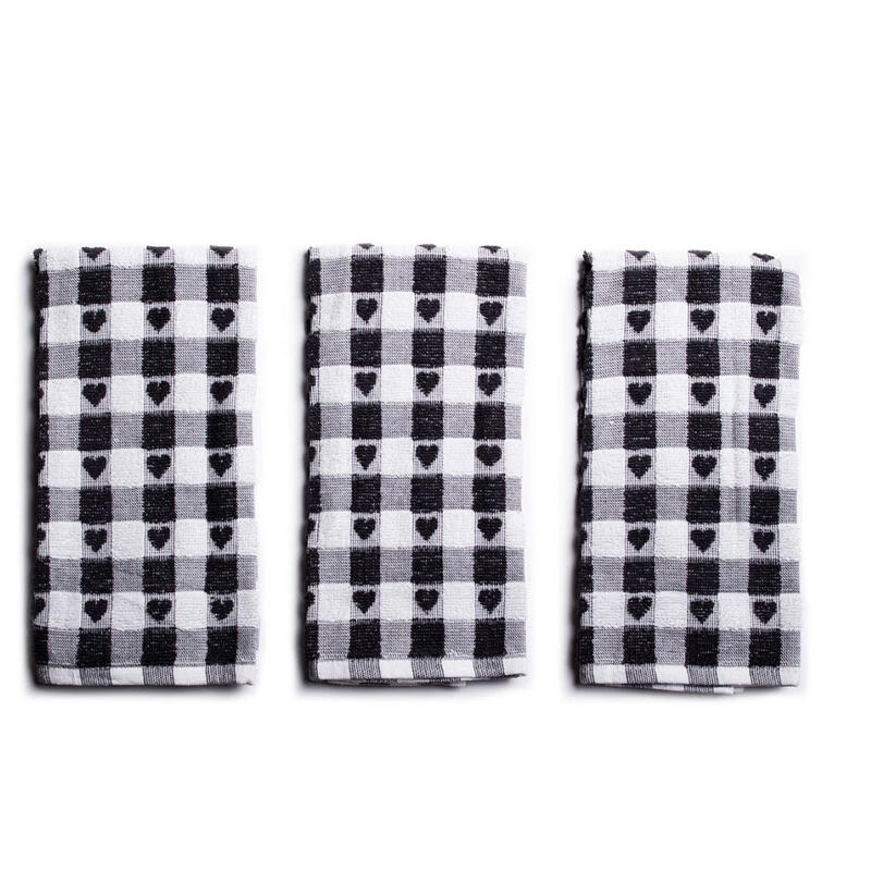 Sabichi Heart Tea Towels Grey 1 Set 200150