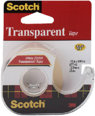  Scotch Transparent Tape 1/2x450 Inch 1 Roll 144: $6.50