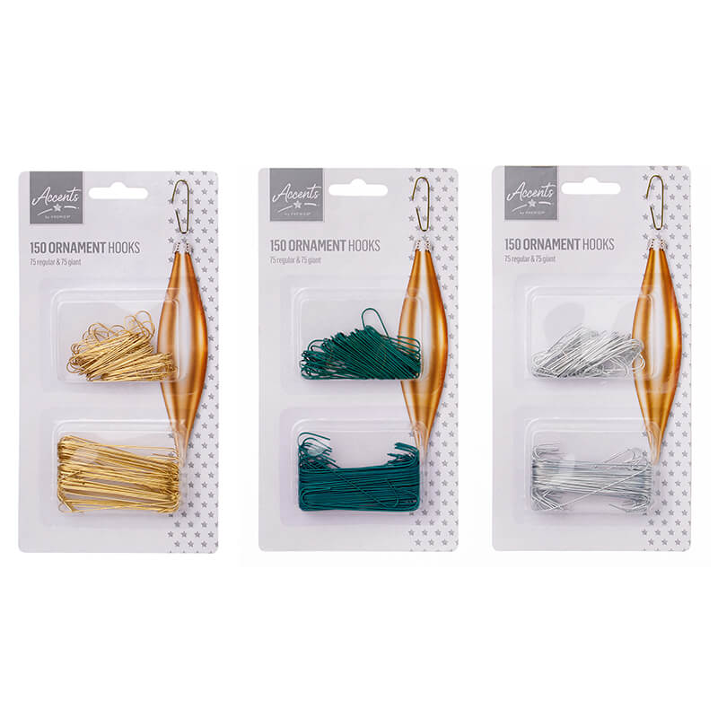 ORNAMENT HOOKS ASST 150PC