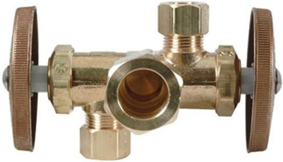  3 Way Shutoff Valve  Brass 1 Each CR1901DVXR
