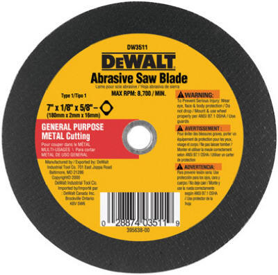  DeWalt Metal Abrasive Blade 7 Inch  1 Each DW3511