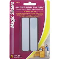  Magic Sliders Rectangle Self-Adhesive Furniture Glide 1x4 Inch  1 Each 4124