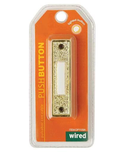 Iq America Doorbell Push Button Lighted Gold 1 Each DP-1109A