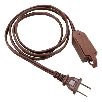 Extension Cord, 16/2 SPT-2, Brown, Polarized Cube Tap, 6-Ft