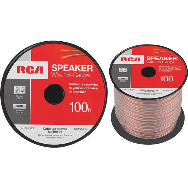  Rca Speaker Wire 16/2 100 Foot  Clear 1 Foot AH16100SR