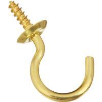  National Cup Hook 5 Pack  7/8 Inch  Solid Brass 1 Each N119-669