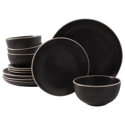 DINNERWARE SET 12PC MATTE BLK