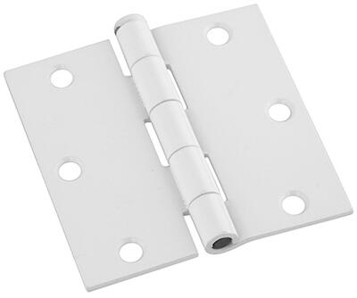  National  Door Hinges  3-1/2 Inch  White 3 Pack N830-335