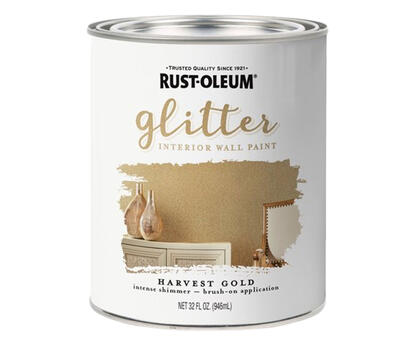 Rust-Oleum Glitter Interior Wall Paint Harvest Gold 1 Quart 323859: $87.12
