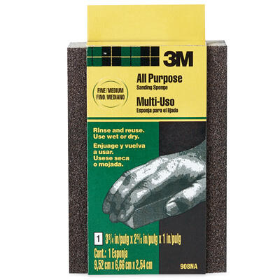  3M Flexible Sanding Sponge 3-3/4x2-5/8x1 Inch  1 Each 907-ESF
