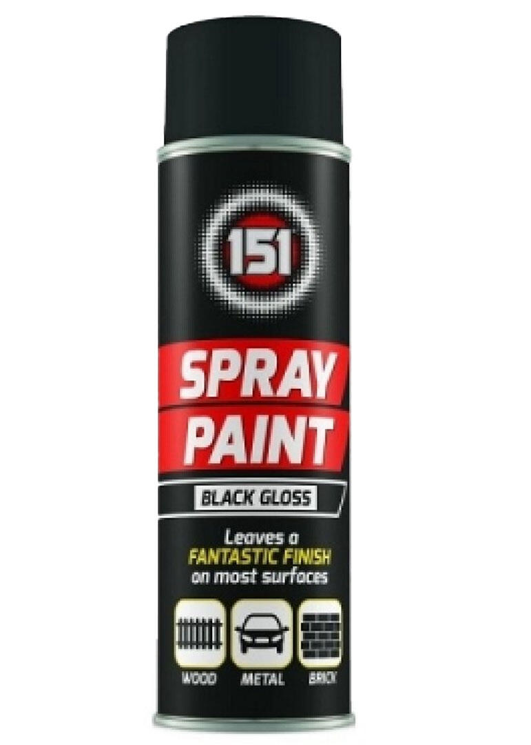 151 Gloss Spray Paint 250ml Black 1 Each TAR004A