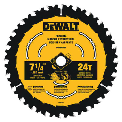  DeWalt Circular Blade 24T  7-1/4 Inch  1 Each  DWA171424B10