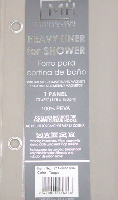SHOWER CURTAIN LINER TAUPE
