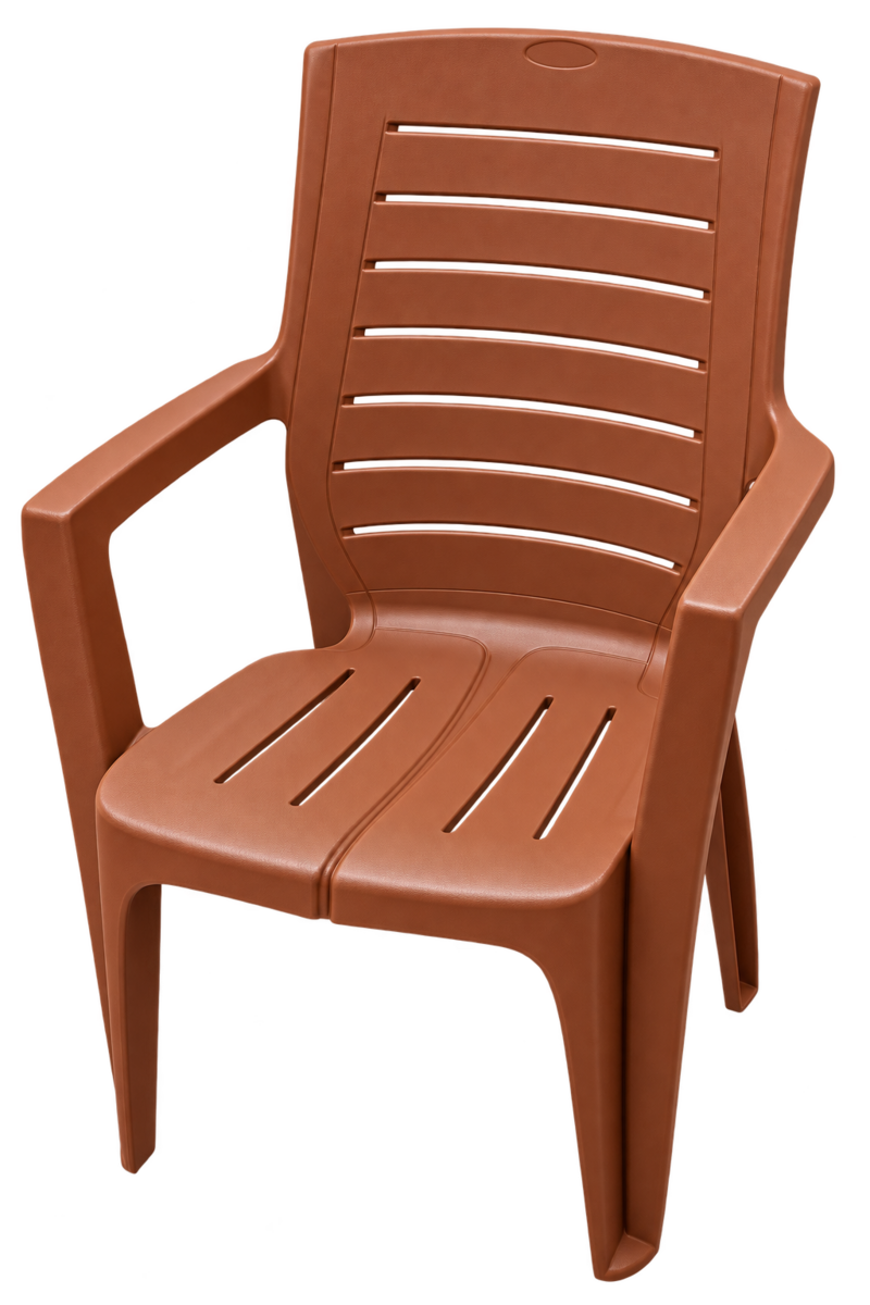 PLASTIC CHAIR W/ARM RUST