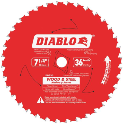  Diablo  Circular Saw Blade 36 Teeth 7-1/4x36 Inch  1 Each D0736GPA