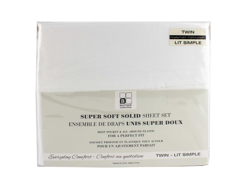 Safdie & Co Bed Sheet 3 Piece Twin White 1 Set 38344.3T.01