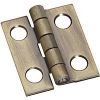  National Narrow Decorative Hinge  3/4x5/8 Inch  Antique Brass 2 Pack N211201