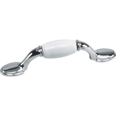 Laurey First Family  Cabinet Pull  3 Inch  Chrome And Whitee 1 Each 15527