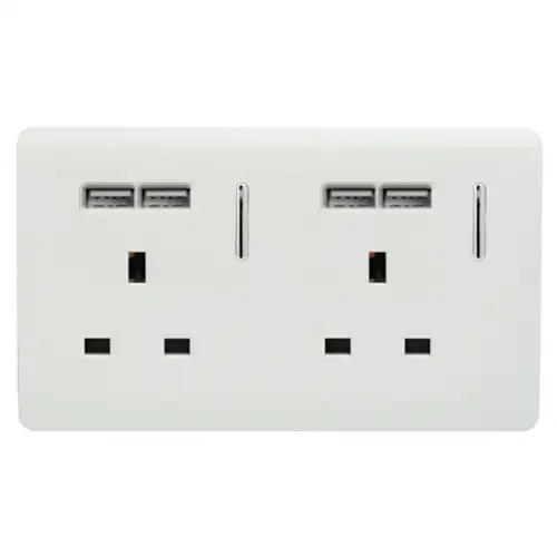  Trendi Switch Plate Usb 2G 13A White 1 Each ARTSKT213USBWH