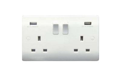 Jendee USB Socket 2 Gang 13A 1 Each VN270
