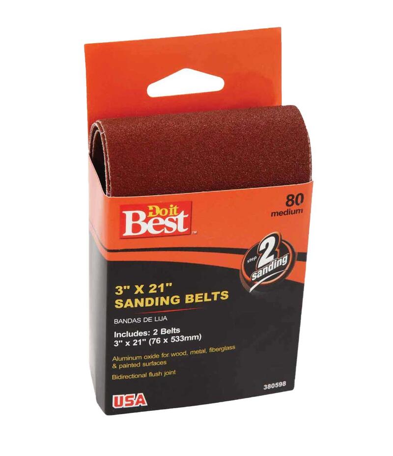  Do It Best Heavy Duty Sanding Belt 3x21 Inch  2 Pack 380598