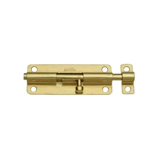  National Door Barrel Bolt 5 Inch  Brass 1 Each N151-761