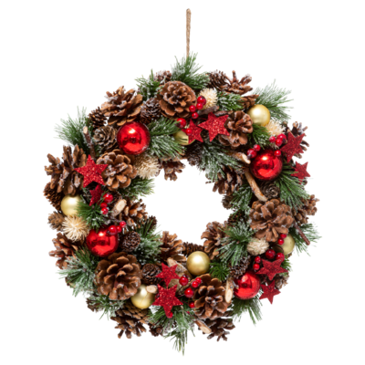 XMAS WREATH HOLLY STAR SNOW