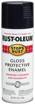 Rust-Oleum Stops Rust Gloss Enamel Anti-Rust Paint 12oz Black 1 Each 7779830