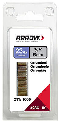  Arrow Galvanize Pin Nail 23 Gauge  5/8 Inch  1000 Pack  23G15-1K: $25.57