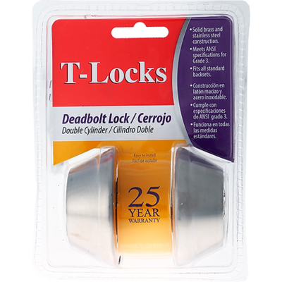  Toledo  Double Deadbolt T Lock  3-1/2x5/8 Inch  1 Each T-L312US5